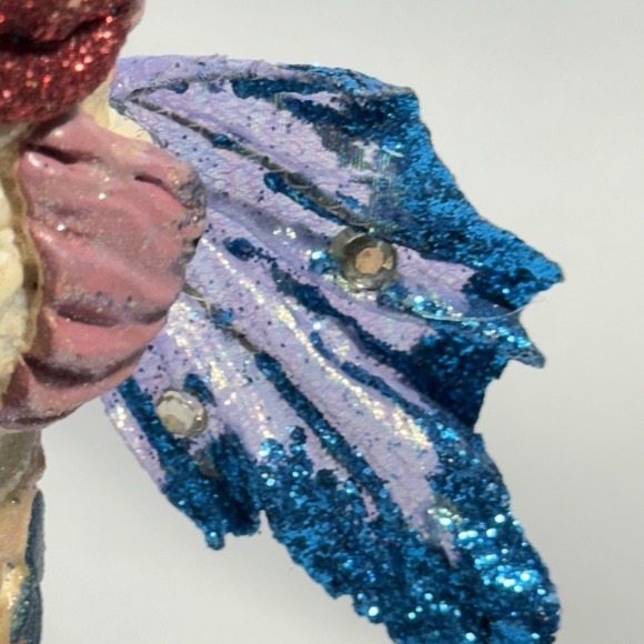 Large Vintage Multicolor‎ Glitter Fish Christmas Ornament - Picture 7 of 9